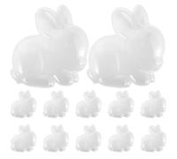 HEATSHAKING Boîte à dragées de mariage en forme de lapin, 12 pièces, plastique blanc, petite taille, pour bonbons et chocolats, style européen, pour fêtes et boulangerie