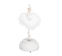 HEATSHAKING Boîte à Musique et Présent d'anniversaire en Résine Blanche de Ballet Danseuse Élégante, Ornement Décoratif Romantique pour Chambre