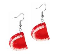 HEATSHAKING Boucles D'oreilles Exagérées en Résine Rouge de Dents, Design Créatif et Amusant pour Fête ou Usage Quotidien, Accessoires Originaux pour Femmes