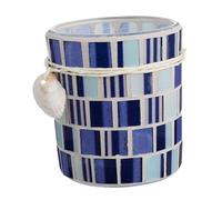 HEATSHAKING Bougeoir Verre Style Méditerranéen Décoration Romantique pour Dîner Porte Bougie Bleu Profond Support Bougie pour Centre de Table
