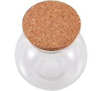 HEATSHAKING Bouteille à Souhaits en Verre Transparent avec Bouchon de Liège, Petite Bouteille Artisanale, Design Exquis, Conserve Fraîcheur, Décoration Maison DIY