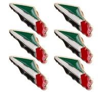 HEATSHAKING Broche à Revers Drapeau de Palestine en Alliage de Zinc, Lot de 6 Pièces, Facile à Fixer, Design Polyvalent et Finition Élégante pour Amis et Collègues