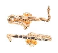 HEATSHAKING Broche Saxophone en Alliage Or 2pcs Design Unique pour Écharpes et Pulls, Accessoire Musical Polyvalent pour Répétitions et Performances