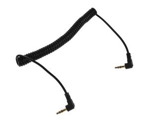 HEATSHAKING Câble Audio 3,5 Mm Enroulé à Double Angle Droit avec Transmission Audio sans Interruption, Revêtement en Cuivre et Caoutchouc pour Téléphones et Tablettes en Déplacement