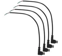 HEATSHAKING Câble USB-C Mâle à 4 Broches Nu 0,25 M à Angle Droit Kit de 4 Câbles pour Réparation Électronique Usage Professionnel Couleur Noire