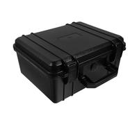 HEATSHAKING Caisse à Outils Compacte en Plastique PP, Mallette de Rangement Portable Verrouillable Poignée Ergonomique, 28X24X13Cm, Noire, Recommandée pour Chantier et Déplacement