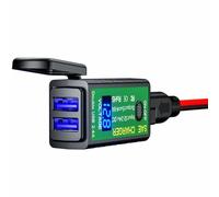 HEATSHAKING Chargeur USB/c Double Sortie 4,8a pour Téléphone Portable Moto, Facile à Installer, Câble Prolongateur 1,6m, pour Voyages et Balades en Moto