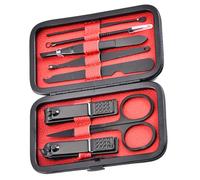 HEATSHAKING Coupe-ongles en Pièces 8 et Ongle Ergonomique Accessoires pour Kit Manucure Professionnel Acier Inoxydable Noir Soin Cuticule Femme