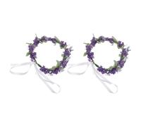 HEATSHAKING Couronne de Fleurs Accessoire Cheveux Léger et Polyvalent 2pcs Lavande Pourpre Design Élégant pour Vacances Plage ou Fêtes