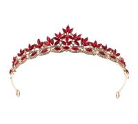 HEATSHAKING Couronne de Mariage Serrage-tête Rembourré Délicate en Alliage et Rouge pour Garder la Coiffure, Accessoire pour Fête ou Bridal Shower