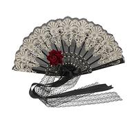 HEATSHAKING Éventail Dentelle Rétro Européen Accessoire De Danse Cosplay Éventail Vintage Rose pour Événements Et Photographie
