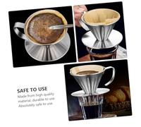 HEATSHAKING Filtre Café Permanent Acier Inoxydable avec Poignée Passette Réutilisable pour Infusion Manuelle Corps pour Extraction Compatible avec Filtre Papier Facile à Nettoyer
