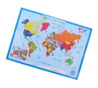 HEATSHAKING Grande Carte Monde en Papier Synthétique Bleu, Poster Éducatif Unique pour Enfants, Décoration et Apprentissage en Maternelle et École à Domicile Plusieurs styles