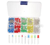 HEATSHAKING Kit Assortiment Diodes LED Haute Luminosité pour Projets Électroniques DIY Boîte de Rangement Transparente Consommation Énergétique