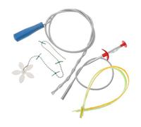 HEATSHAKING Kit de Débouchage D'égout 6 Pièces Bleu, Crochet Flexible 1 Mètre en Plastique Résistant, Outil de Nettoyage pour Canalisation la Cuisine, Lavabo, et Salle de Bain, Élimination