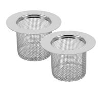 HEATSHAKING Lot de 2 Crépines de Vidange en Acier Inoxydable 4 CM Filtre Anti-Bouchon pour Évier et Bonde de Salle de Bain Panier Récupérateur de Cheveux Égouttoir Solide Cuisine et Salle