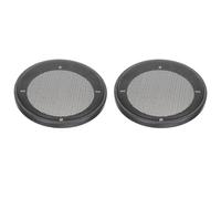 HEATSHAKING Lot de 2 Grilles de Protection Haut-Parleur 5 Pouces en Maille de Fer Noire, Cache-Haut-Parleur pour Caisson de Basses Auto, Accessoire Audio Voiture Compatible 4-6 Pouces, Filet