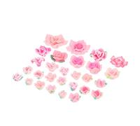 HEATSHAKING Lot de 28 Breloques Créatives en Pâte Polymère de Fleurs Délicates pour Décoration de Téléphone Portable, Accessoires DIY pour Exercices Manuels