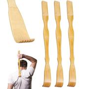 HEATSHAKING Lot de 3 Gratte-dos en Bambou Léger Poignée Large et Trou Suspendre, Outil de Massage Confortable pour Hommes et Femmes sans Écharde