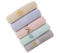 HEATSHAKING Lot de 5 Serviettes pour Se Laver le Visage en Coton pour Garçon et Filles, Absorbantes et Légères, Faciles à Laver, Quotidien