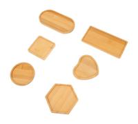 HEATSHAKING Lot de 6 Plateaux en Bois DIY pour Mosaïque, Décor Rustique, Formes Variées Rectangle et Cœur, pour Décoration Intérieure et Événements