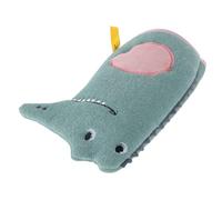 HEATSHAKING Moufles de Bain pour Garçon et Filles 1 Pièce en Éponge Douce Motif Animal Vert, Moufles Exfoliant Double Face pour Tout-petits, Accessoire de Bébé Adapté Usage Quotidien
