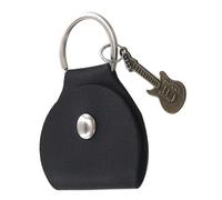 HEATSHAKING Paquet De Rangement pour Médiators De Guitare en PU avec Porte-clés Étui à Médiators Portable Noir Accessoire Pratique pour Guitaristes 2 Pièces