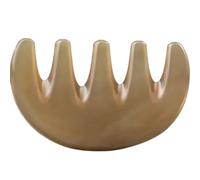 HEATSHAKING Peigne de Massage Cuir Chevelu Léger et Apaisant en Corne de Yak Blanc Outil Gua Sha Unique pour Soulager Démangeaisons et Détendre le Cuir Chevelu
