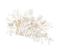 HEATSHAKING Peigne Mariage Floral Cristal Fait Main Accessoire Coiffure Élégant pour Mariée pour Chignon et Occasions Spéciales