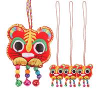 HEATSHAKING Pendentif Poupée Tigre Rouge Léger et Multifonctionnel, Décoration Suspendue pour Intérieur de Voiture et Éléments de Décoration Nouvel an Tigre, Lot de 4