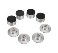 HEATSHAKING Pieds de Haut-Parleur Amortissants en Alliage D'aluminium Argentés, Coussinets Isolateurs de Vibrations pour Platines et Studios, Améliore la Réponse des Basses, Positionnement