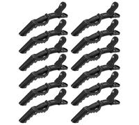 HEATSHAKING Pinces à Cheveux et Faciles à Ouvrir en Plastique Noir Légères Lot de 12 sans Marques, pour Usage Individuel ou Coiffure à Domicile