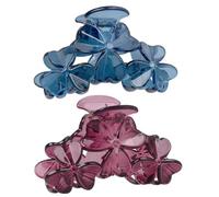 HEATSHAKING Pinces à Cheveux Motif Trois Pétales Résistantes à L'usure et Faciles à Utiliser 2pcs en Résine Décoratives Couleur Aléatoire Vie Quotidienne Fêtes