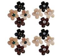 HEATSHAKING Pinces à Cheveux Petites Pinces à Mâchoire Lot de 16 en Plastique Forme Fleur Perles Faciles à Utiliser pour Filles, Mariage et Spectacle