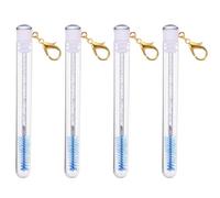 HEATSHAKING Porte-clés Brosse à Mascara pour Cils 4pcs en Acrylique Bleu Léger et Portable pour Usage Quotidien et Voyage D'affaires