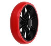 HEATSHAKING Roues de Chariot Robustes Axe et Roulement, Lot de 3 Roues Pu Rouges, Silence et Stabilité pour Remplacement de Roulette de, Accessoires pour Courses et Mobilité