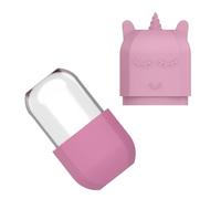 HEATSHAKING Rouleau de Massage Facial Améliore la Peau Relâchée et Soulage Forme Licorne en Silicone Support de Visage Glacé Outil de Soin Visage Rose pour Femme
