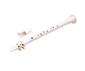 HEATSHAKING Saxophone de Poche Fait Main à 8 Trous Blanc en Plastique Portable Mini Saxophone Léger pour Voyages et Débutants