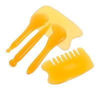 HEATSHAKING Set D'outils Gua Sha et Outil D'acupuncture en Résine Naturelle Kit de Massage Portable Multifonction Gratte-dos, Bâton de Massage, Peigne pour Visage et Corps