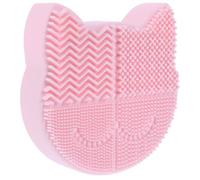 HEATSHAKING Support et Tapis de Nettoyage pour Pinceaux de Maquillage en Silicone Forme Chat, Nettoyeur Portable et Séchoir pour Pinceaux, Couleur Rose, Accessoire Beauté Indispensable