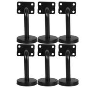 HEATSHAKING Supports de Rampe pour Main Courante en Acier Inoxydable Noir, 6 Pièces, Support Mural Solide 60x80 Mm, Fixation Murale pour Garde-corps D’escalier, Usage Intérieur et Bricolage