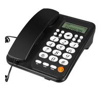 HEATSHAKING Téléphone Filaire Identification de L’appelant Téléphone Fixe de Bureau Grand Écran Clair Connexion Stable Fonction Rejet D’Appel Adapté Maison et Hôtel Fiable