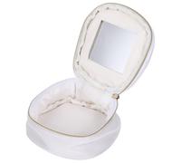 HEATSHAKING Trousse de Maquillage en Cuir Rouge Miroir Intégré, Pochette Pratique pour Rouge à Lèvres, Design Attentif pour Maquillage Facile à Tout Moment, Présent pour Femmes et Filles