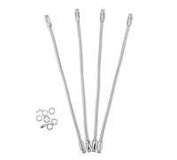 HEATSHAKING Tube d'Extension Flexible 6 MM X 250 MM pour Pied de Micro à Col de Cygne, Lot de 4 Tubes Métalliques Chromés, Connecteur Flexible Compatible Supports Universels de Microphone