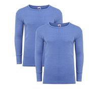 Heatwave® Lot de 2 hauts thermiques à manches longues pour homme Sous-vêtements chauds Couche de base S M L XL XXL Thermo, bleu, M