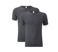Heatwave® Lot de 2 T-shirts thermiques pour homme, sous-vêtements chauds de base, S M L XL XXL, charbon, XL