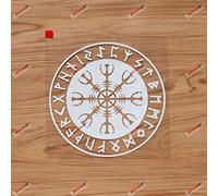 Heaume de Awe Vegvisir Viking Odin Norse Autocollant Vinyle Rond - Blanc 4 Pouces - Pour Voiture Bateau Ordinateur Portable 02141