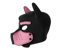 Heavelove Masque intégral amovible de costumade pour chien adulte - Capuche de jeu pour chiens et humains (rose)