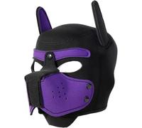 Heavelove Masque intégral amovible de costumade pour chien et adulte - Capuche de jeu pour chiens et humains (violet)