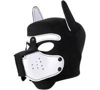 Heavelove Masque intégral amovible de costumade pour chien et chiot - Capuche de jeu pour chiens et humains (blanc)